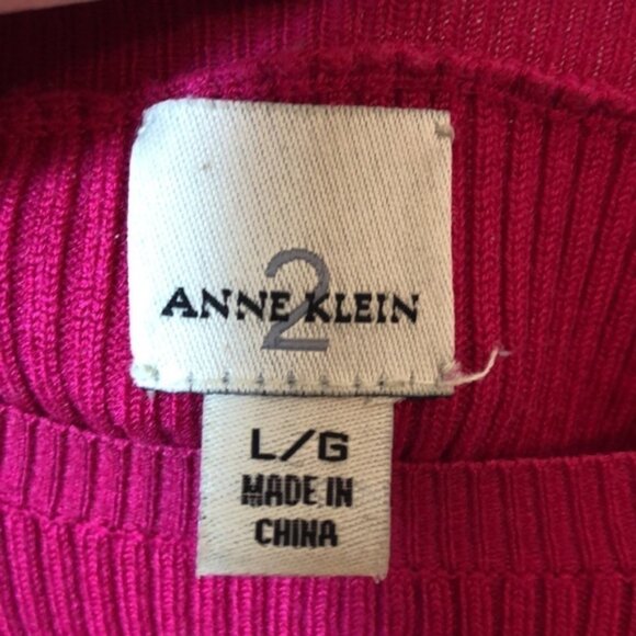 L Anne Klein Pink Ribbed Knit Sweater - Picture 3 of 7